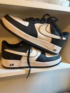Black & White Low-Top Air-Inspired Sneakers